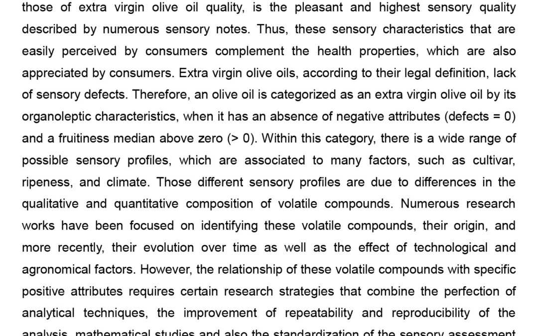 OLIV-005: Flavour Compounds Related with Green Fruity Positive attributes in Virgin Olive Oil: New Analytical Strategies