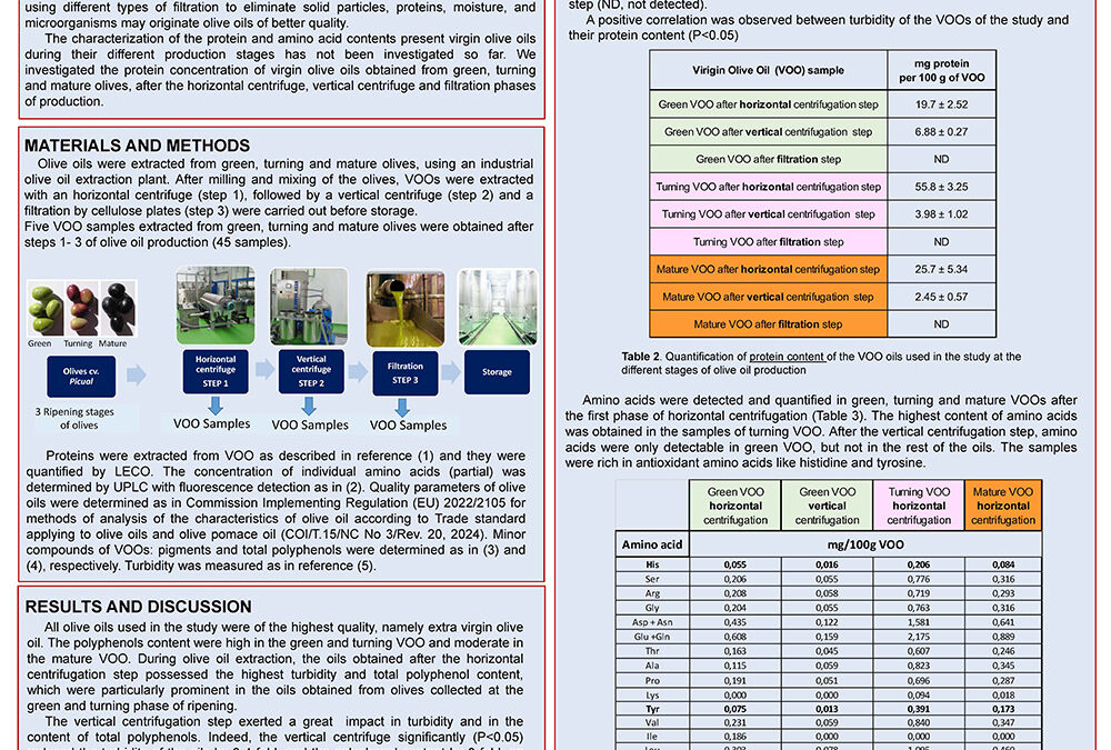 OLIV-006: Protein and Amino Acid Profiling of Virgin Olive Oils during their Industrial Production