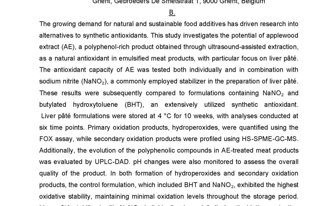 OXI-001: Evaluation of Applewood Extract as a Natural Antioxidant in Emulsified Meat Products
