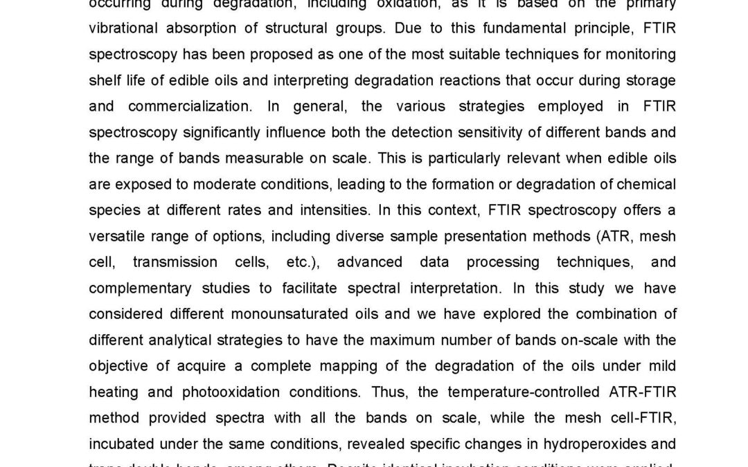 OXI-002: Towards a Complete Mapping of the Edible Oil Deterioration by Means of a Multispectroscopic Approach