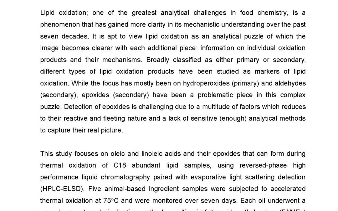 OXI-003: Lipid Epoxides: How can we Focus better on the Landmines of Lipid Oxidation?