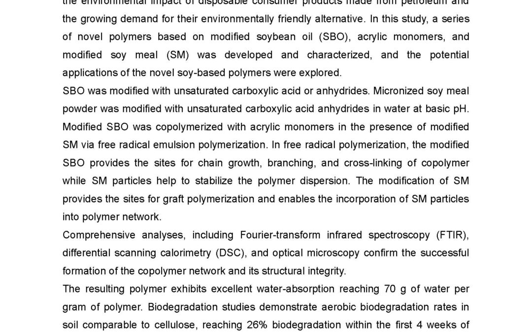 OLEO-002: Soy-Based Copolymers for Agricultural Applications